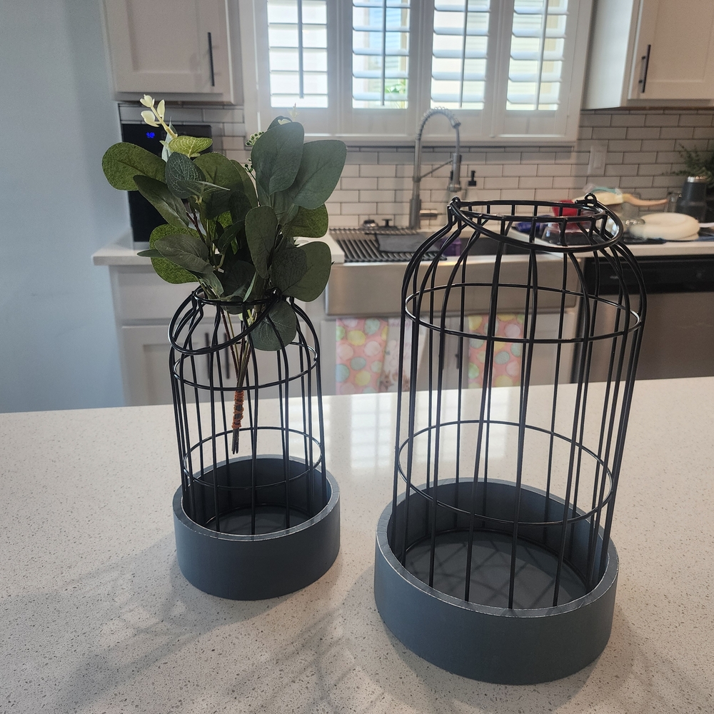 Elegant Black Wire Cage Home Accent Set